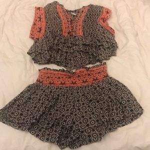 Free People shorts matching set